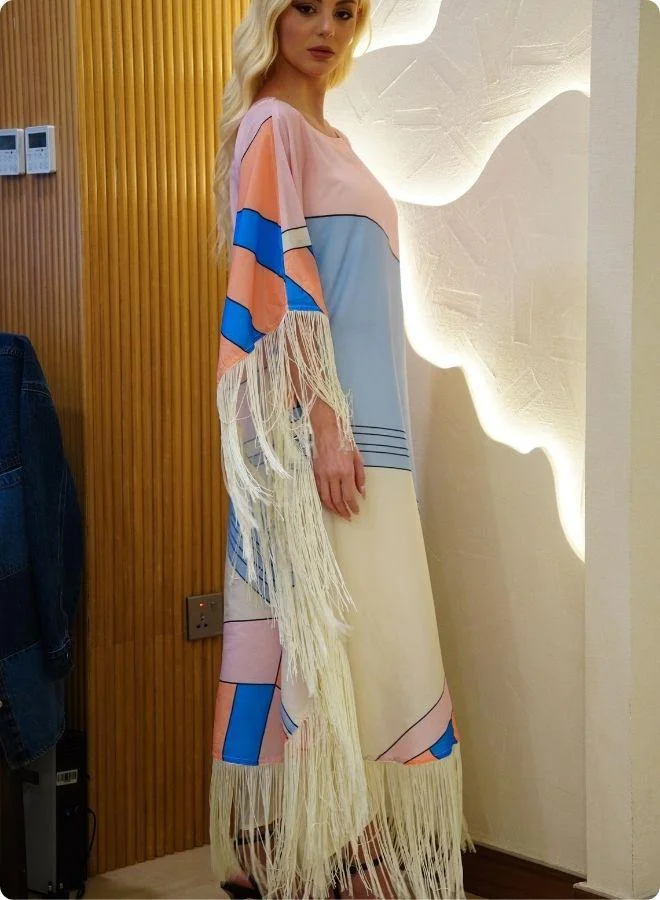 #Be  Pastel Geometric Print Kaftan Set for Women | Best Price UAE