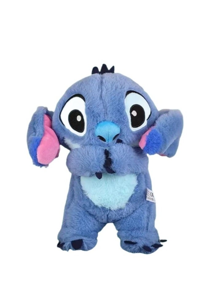 Breathing Plush Animal, Breathing Stitch Sleep Buddy, Soothing Snuggle Panda Plush Toy with Realistic Breathing Movement and Lights and Music (Blue 24cm) - Image 4