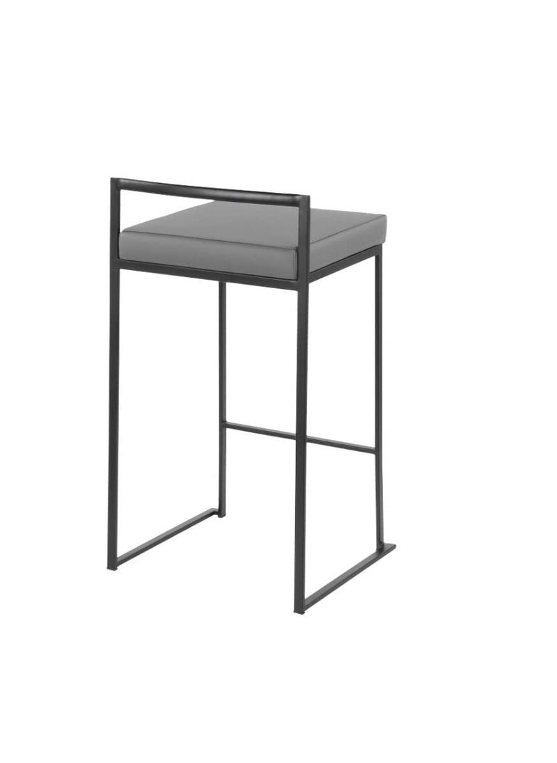 Generic Indian Decor 55126 Counter Height Barstools Metal High Stools Pub Counter Height Barstool with Grey Tufted Seat and Black Metal Base Kitchen Chair for RestaurantBarCafeSet of 265Cm  - Image 4
