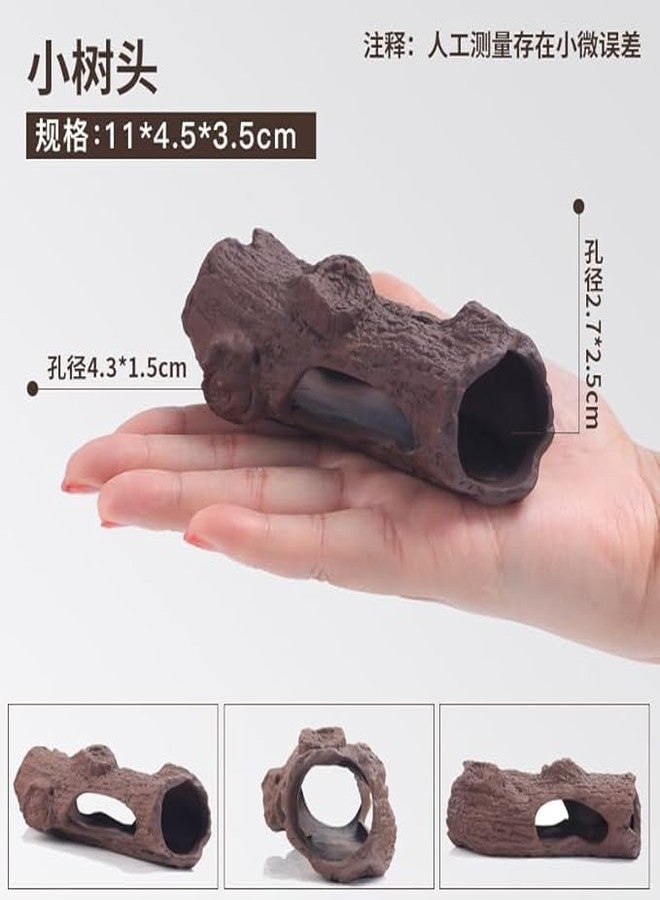 GIG BAZAAR Natural Tree Trunk Set of 2 Aquarium Fish Pleco Caves, Shelter and Breeding Area for Shrimp and Small Fish, Wooden Decor with Small Holes - Image 3