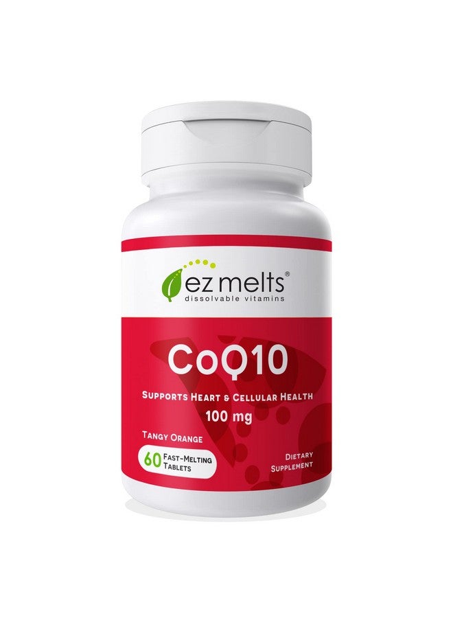 EZ Melts Co Q 10 Supplement 100Mg To Support Healthy Heart Function Easy To Take Coq10 Dissolve Tablets Nongmo Co Q10 Supplement Zero Sugar Coenzyme Q10 Supplement Vegan Coq10 Ubiquinone - Image 1