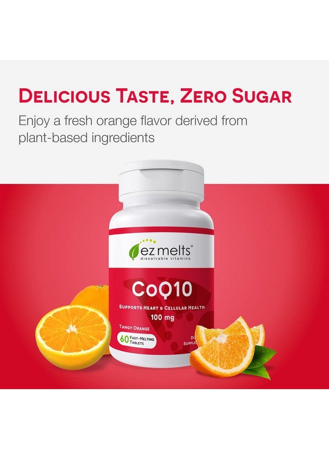 EZ Melts Co Q 10 Supplement 100Mg To Support Healthy Heart Function Easy To Take Coq10 Dissolve Tablets Nongmo Co Q10 Supplement Zero Sugar Coenzyme Q10 Supplement Vegan Coq10 Ubiquinone - Image 5