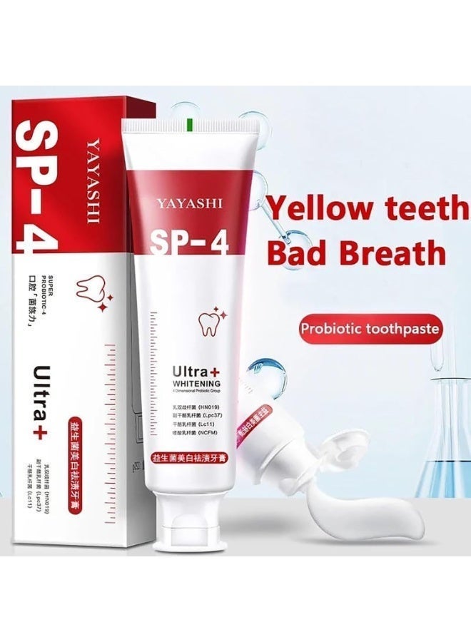 Yayashi Probiotic Toothpaste Sp-4 Brightening Whitening Toothpaste Protect Gums Fresh Breath Mouth Teeth Cleaning Health Tooth Care - Image 1