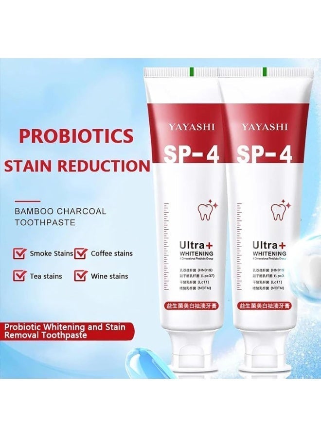 Yayashi Probiotic Toothpaste Sp-4 Brightening Whitening Toothpaste Protect Gums Fresh Breath Mouth Teeth Cleaning Health Tooth Care - Image 2
