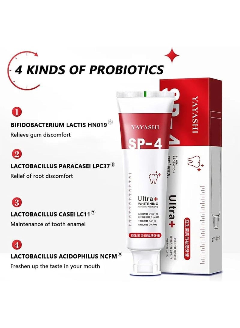 Yayashi Probiotic Toothpaste Sp-4 Brightening Whitening Toothpaste Protect Gums Fresh Breath Mouth Teeth Cleaning Health Tooth Care - Image 4