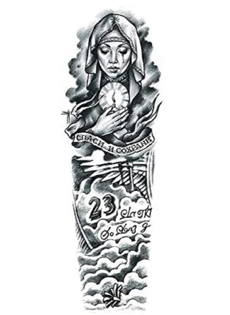 Generic Full Arm Waterproof Temporary Tattoo For Men And Women Full Arm Long Time Lasting  - Image 2