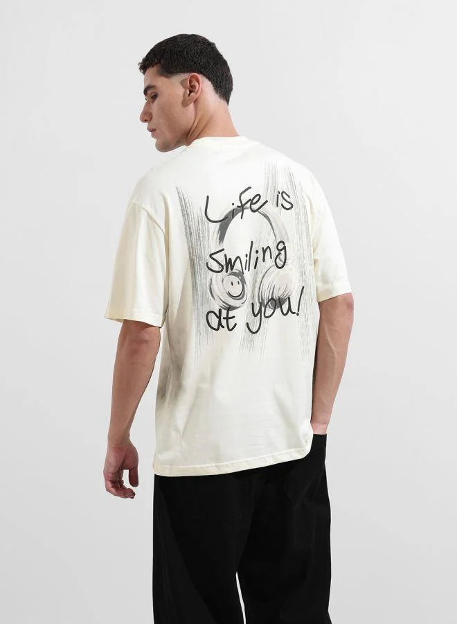 The Indian Garage Co Men Relaxed Fit Graphic Printed Crew Neck Half Sleeves T-Shirt