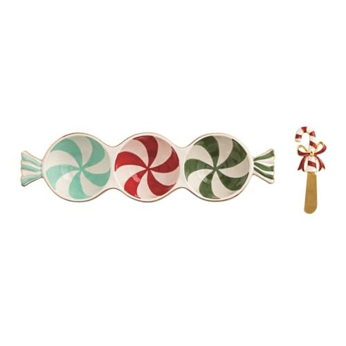 Mud Pie Christmas Peppermint Triple Tidbit Set - Image 1