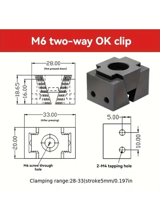 Heavy Duty M6 OK Clamp Anti Rust Wear Resistant Secure Nonslip Clamping Tool - Image 2
