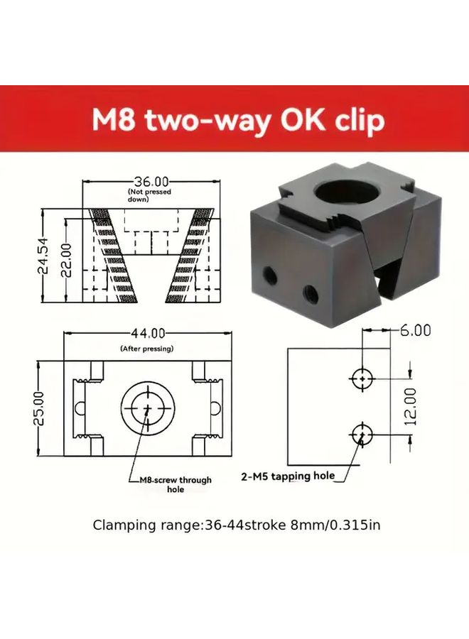 Heavy Duty M6 OK Clamp Anti Rust Wear Resistant Secure Nonslip Clamping Tool - Image 3