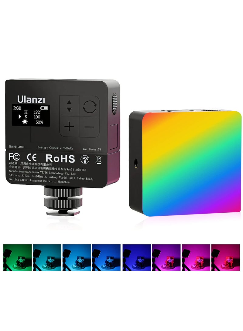 ULANZI VL49 Pro RGB Video Light, Mini Rechargeable LED Camera 360° Full Color Portable,2500-9000K Dimmable LED Panel Lamp w LCD Display,Photography Lighting Support Magnetic Attraction - Image 1