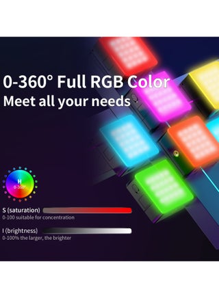 مصباح فيديو ULANZI VL49 Pro RGB، كاميرا LED صغيرة قابلة للشحن قابلة للشحن 360 درجة محمولة بالألوان الكاملة، 2500-9000K مصباح لوحة LED قابل للتعتيم مع شاشة LCD، إضاءة تصوير فوتوغرافي تدعم الجذب المغناطيسي - view 2