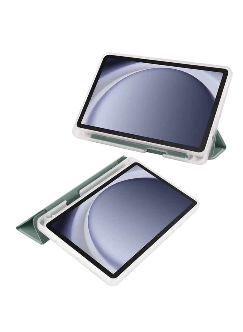 Case for  Honor Pad 9 12.1 Inch,Transparent Airbag With Pen Slot For Anti Drop, Tablet Protective Cover, Triple Fold Multi Angle Design, Automatic Wake-up/sleep, Soft Leather,Green - Image 3