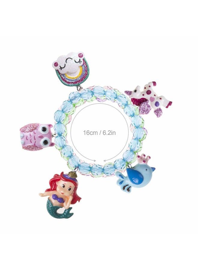 Wingchold (5pc animal bracelet) - 5pc Mermaid Bracelet, Unicorn Bracelet, Little Girl Animal Bracelets, Teens Kids Owl Pendant Beaded Bracelet Girl Party Favour Pretend Play Bracelet (animal bracelet) - Image 5