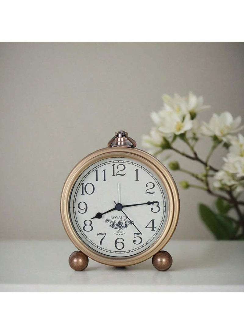 1 قطعة ساعة منبه حديدية أوروبية كلاسيكية عتيقة ذات فنون حديدية أوروبية 1 قطعة ساعة إلكترونية أمريكية إبداعية منزلية بسيطة وشخصية صامتة، ديكور منزلي، ديكور غرفة - Image 1
