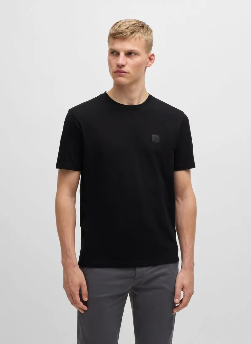 BOSS Cotton-jersey T-shirt with logo patch