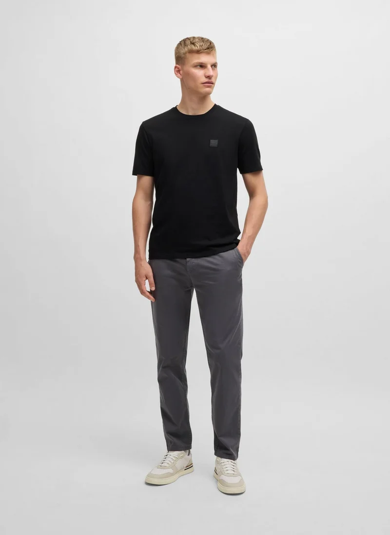 BOSS Black Cotton-jersey T-shirt with logo patch for Men | Best Price UAE