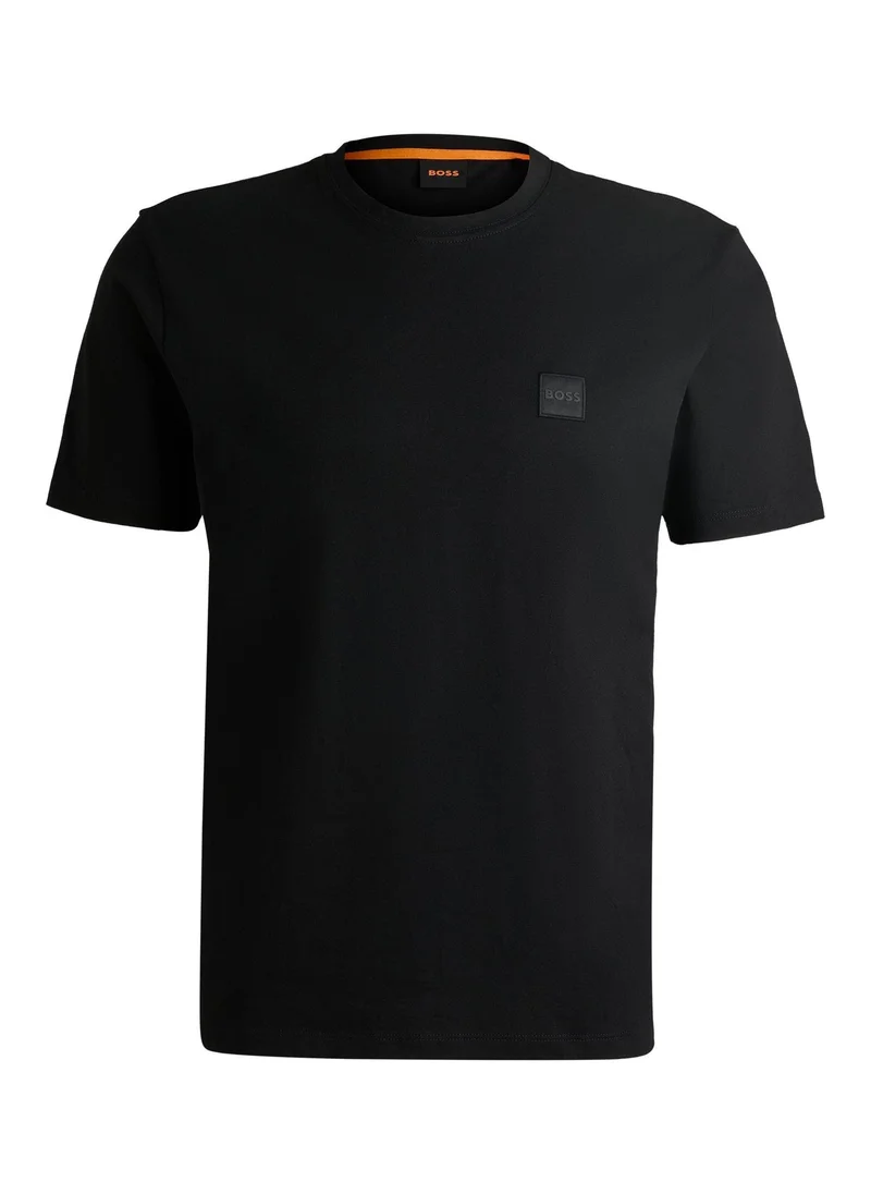BOSS Black Cotton-jersey T-shirt with logo patch for Men | Best Price UAE