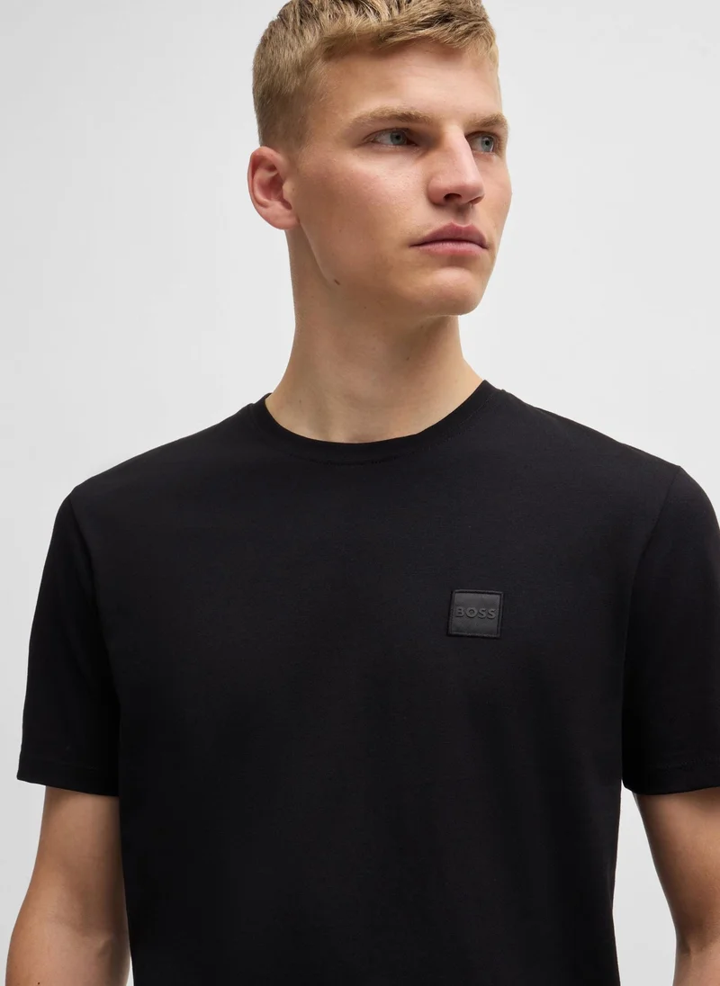 BOSS Black Cotton-jersey T-shirt with logo patch for Men | Best Price UAE