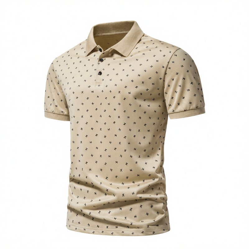 Men's Short Sleeve Polo Shirt Casual Summer Top - Image 1