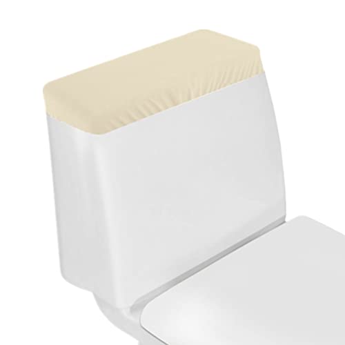 AZHCHKE Toilet Tank Lid Cover, Bathroom Stretch Washable Spandex Toilet Tank Protector Cover with Elastic Bottom, Beige - Image 4