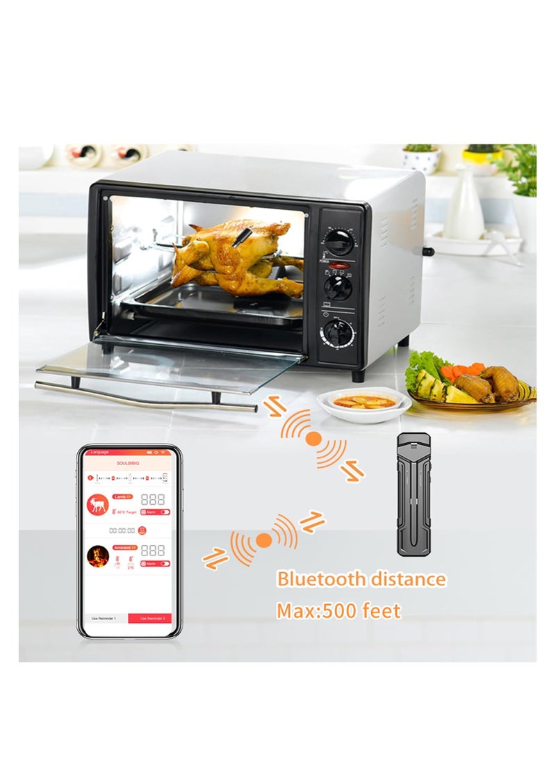 SYOSI - Wireless Meat Thermometer, 500Ft Remote Range Digital Meat Thermometer for Grilling, Cooking Thermometer with IP67 Waterproof Probe for Kitchen, Oven, BBQ, Support iOS & Android App - Image 1