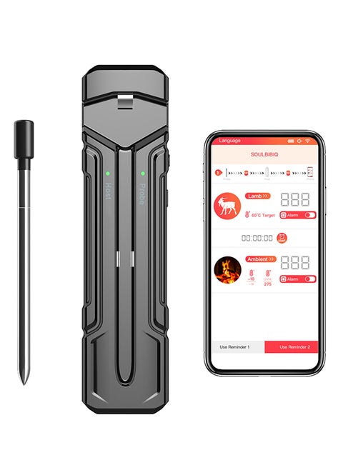 Wireless Meat Thermometer, 500Ft Remote Range Digital Meat Thermometer for Grilling, Cooking Thermometer with IP67 Waterproof Probe for Kitchen, Oven, BBQ, Support iOS & Android App