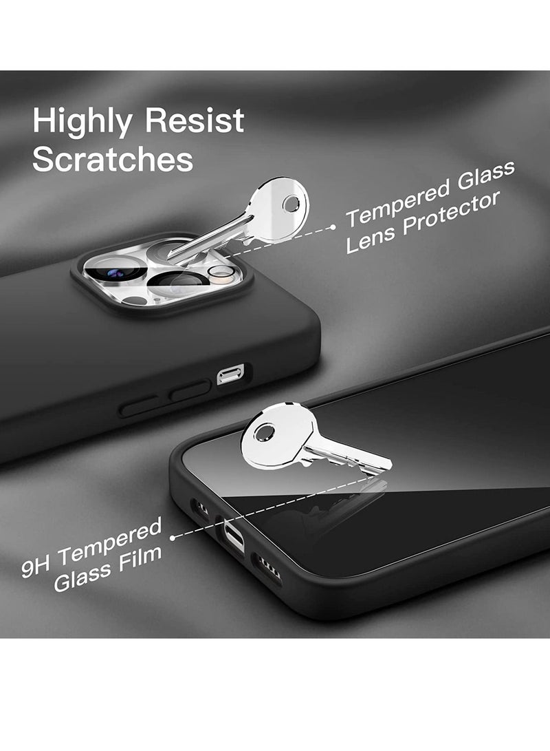 3 in 1 Silicone Case for iPhone 14 Pro Max 6.7-Inch, with 2-Pack Screen Protector and 2-Pack Camera Lens Protector, Full Coverage Tempered Glass Film - Image 3