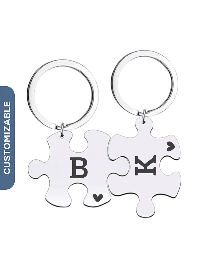 Share the Love Personalized Puzzle Keychains – Custom Engraved Pieces for Couples, Friends, or Family, Perfect Gift for Special Occasions 