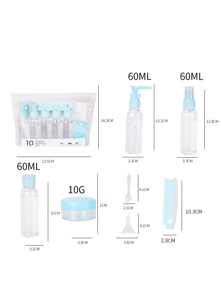 10-Piece Mini Portable Empty Travel Cosmetics Bottles - Image 2