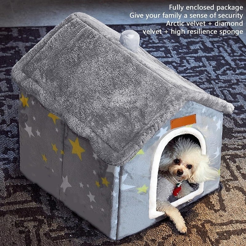 BXEBUI Dog House Indoor Memory Sponge, Foldable Dog House Kennel Bed Mat with Cushion for Small Medium Large Dogs Cats, Winter Warm Cat Nest Puppy Cave Sofa Pet Products (Large) - Image 5