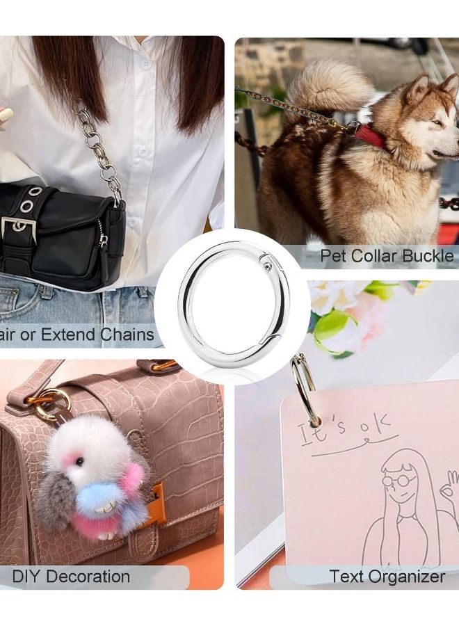 60 قطعة من مشابك كارابينر الفولاذية المقاومة للصدأ مع حلقات O الربيعية، مشابك خطافية متينة من سبائك الزنك - Image 4