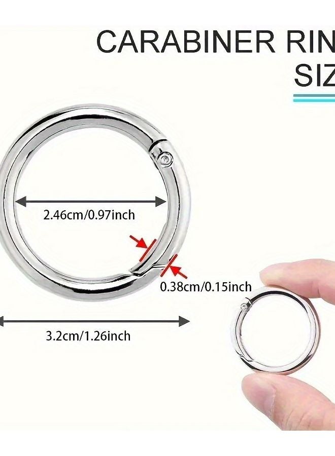 60 قطعة من مشابك كارابينر الفولاذية المقاومة للصدأ مع حلقات O الربيعية، مشابك خطافية متينة من سبائك الزنك - Image 3