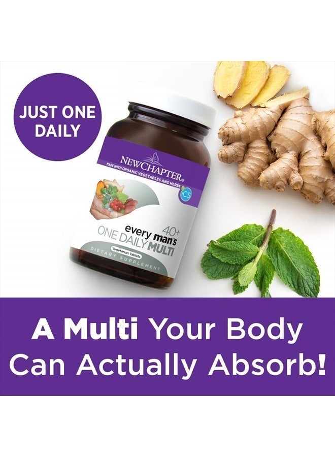 New Chapter Men's Multivitamin, Every Man's One Daily 40+, Fermented with Probiotics + Saw Palmetto + B Vitamins + Vitamin D3 + Organic Non-GMO Ingredients - 24 Count - Image 2
