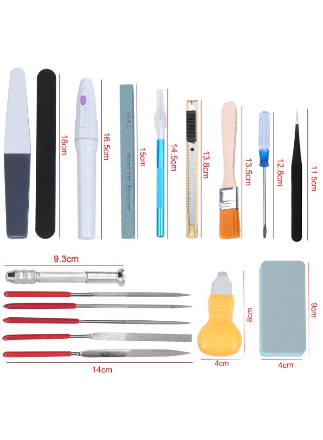مجموعة أدوات نموذج غاندام الاحترافية المكونة من 38 قطعة مجموعة أدوات أساسية للنماذج مجموعة أدوات حرفية مجموعة أدوات بناء هوايات لبناء نماذج سيارات غاندام وإصلاحها وترميمها - Image 2
