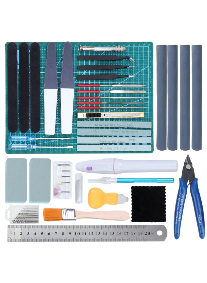 مجموعة أدوات نموذج غاندام الاحترافية المكونة من 38 قطعة مجموعة أدوات أساسية للنماذج مجموعة أدوات حرفية مجموعة أدوات بناء هوايات لبناء نماذج سيارات غاندام وإصلاحها وترميمها - Image 1