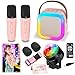 Deabolar Karaoke Machine for Kids Portable Bluetooth Speaker with 2 Wireless Microphones 1 Disco Ball Strobe Lamp 7 Modes Stage Light for Home Room Dance Parties Birthday - Image 3