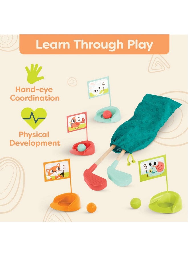 B. Toys ب. ألعاب - مجموعة جولف خشبية - رياضة في الهواء الطلق - مجموعة جولف مكونة من 15 قطعة للأطفال مع حقيبة تخزين - لعب تمثيلي - 3 سنوات وما فوق - Image 4