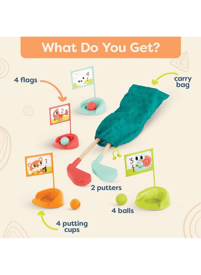 B. Toys ب. ألعاب - مجموعة جولف خشبية - رياضة في الهواء الطلق - مجموعة جولف مكونة من 15 قطعة للأطفال مع حقيبة تخزين - لعب تمثيلي - 3 سنوات وما فوق - Image 5