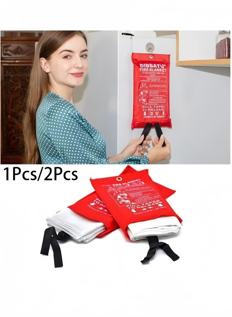 Angola Panda Fire Emergency Blanket,Fire Blanket for Home and Kitchen,Camping Emergency Blankets,Emergency Fire Retardant Blankets for House,Fireproof Blanket Welding Blanket for Kitchen,Grill,BBQ (1x/2x) - Image 1