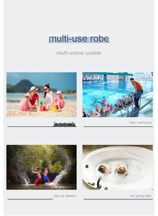 NIBEMINENT Kids Hooded Towel Cape - Microfiber Swim & Beach Bathrobe, Super Absorbent & Quick-Dry Towel for Children (60x60cm) - Image 2