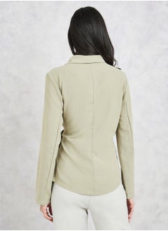 Styli بلوزة ملفوفة بأكمام طويلة وياقة مطوية  - Image 4