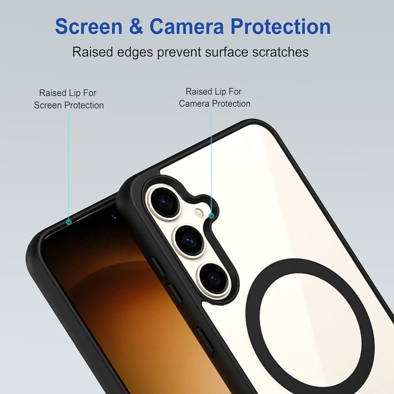 ZAPCASE غطاء خلفي لهاتف سامسونج جالاكسي S24 FE 5G | متوافق مع غطاء خلفي لهاتف سامسونج جالاكسي S24 FE 5G | غطاء خلفي مقاوم للخدوش | أسود - Image 4