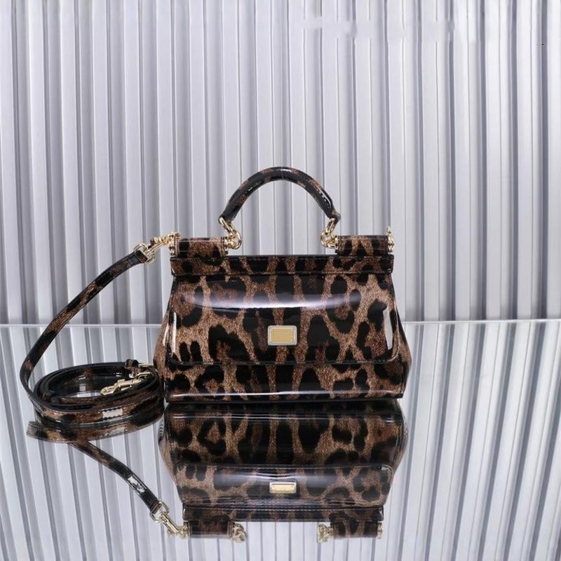 Sicilian Leopard Print Genuine Patent Leather Crossbody Bag, Bag, Fashionable And Versatile Handbag, Flap Shoulder Bag, Light Luxury Retro - Image 4