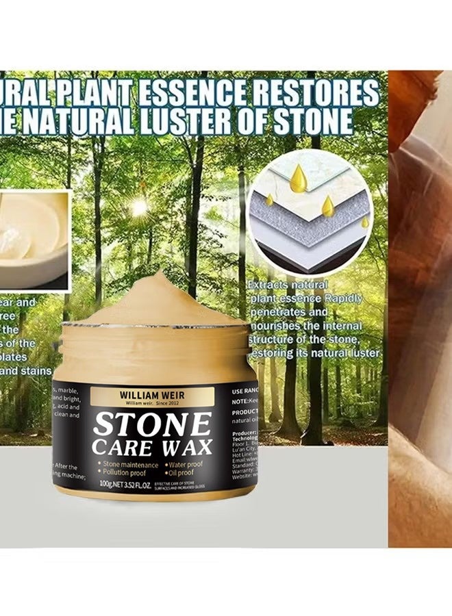 WILLIAM WEIR Stone Care Wax 100g, Stone Care Wax Furniture Polish, Suit for Marble Furniture, Ceramic Tiles, Stone Floor, Stone Walls, Stone Polish Protection - Image 2