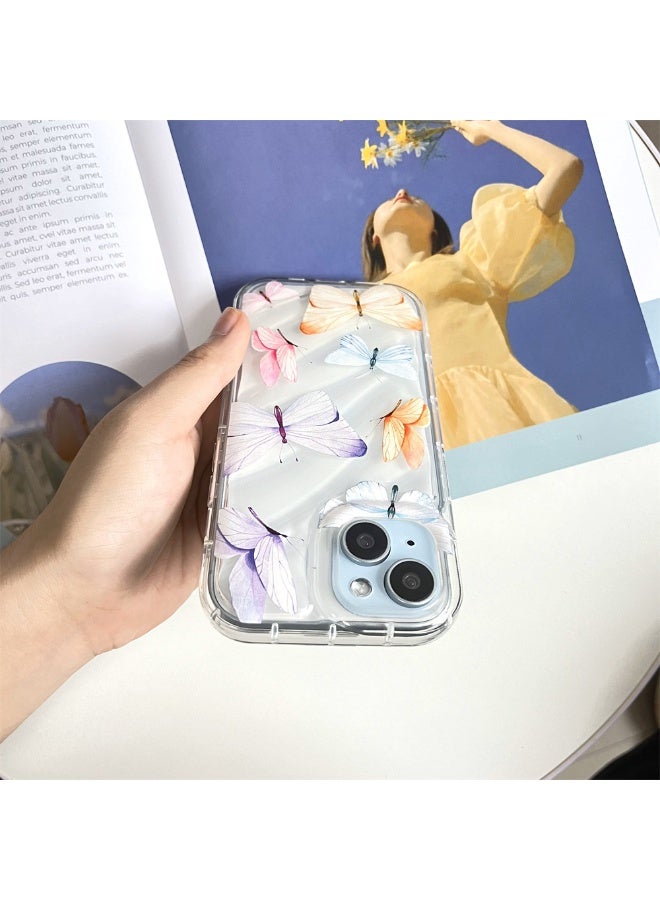 NIBEMINENT Spring Colored Butterflies Protective TPU Case Cover For iPhone 14 Pro Max Clear - Image 2