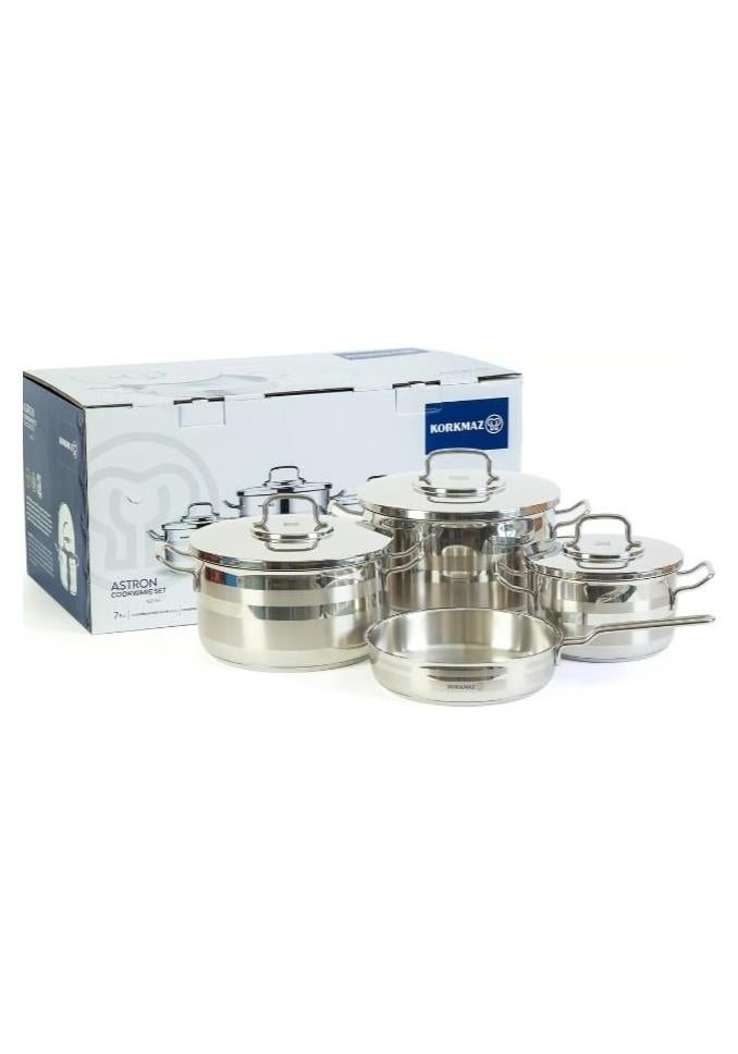 Korkmaz Korkmastron stainless steel cookware set, 7 pieces - Image 1