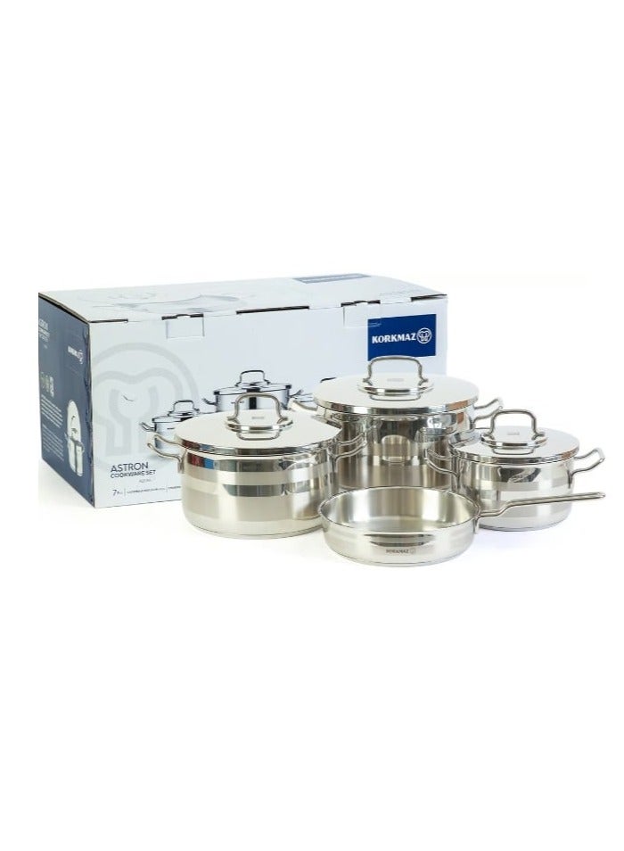 Korkmaz Korkmastron stainless steel cookware set, 7 pieces - Image 1