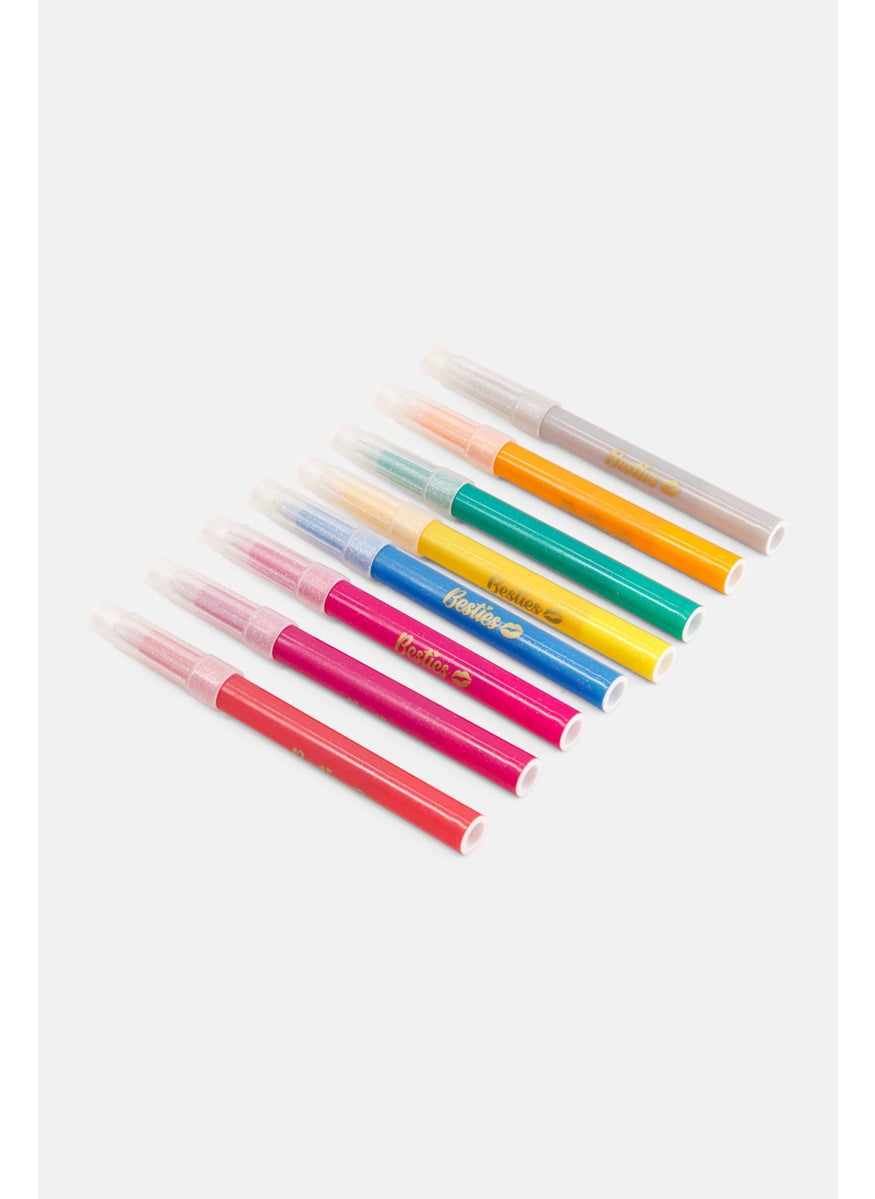 Besties 8 Pcs Glitter Felt Pens, Pink Combo  - Image 4