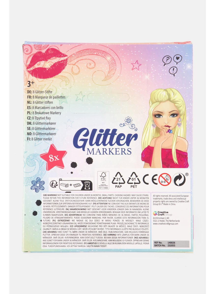 Besties 8 Pcs Glitter Felt Pens, Pink Combo  - Image 2